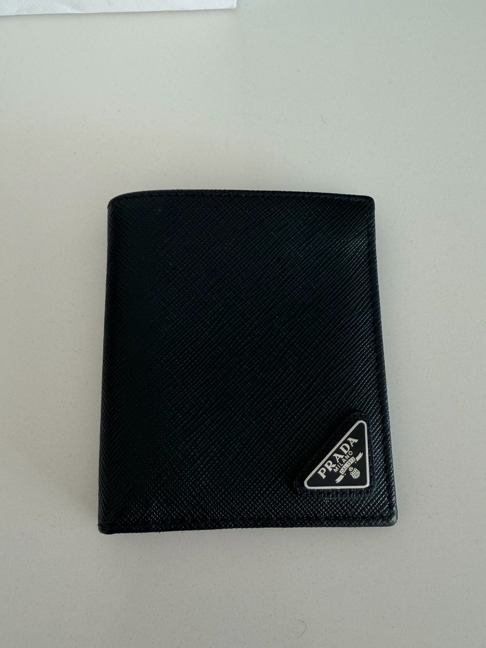 Prada Black Textured Leather Card/wallet